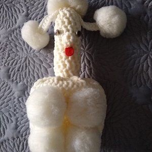 vintage 70s hand knit toilet paper roll cover NWOT